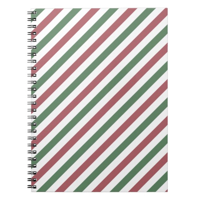Customisable Christmas Stripes Notebook (Front)
