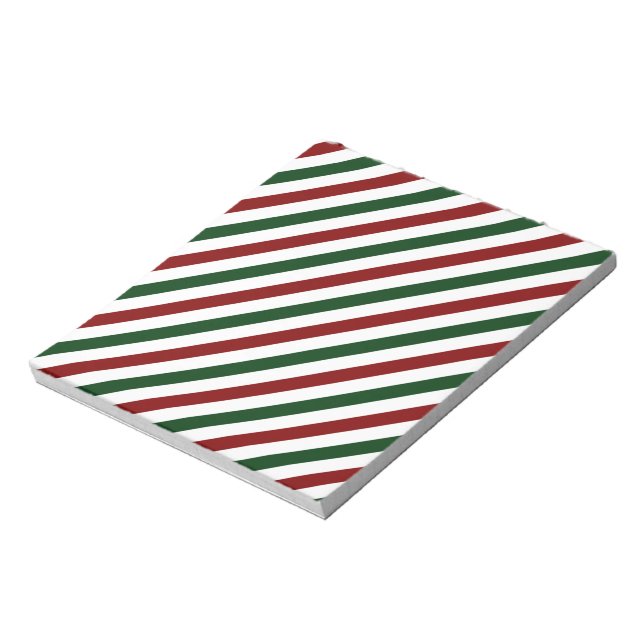 Customisable Christmas Stripes Notepad (Rotated)