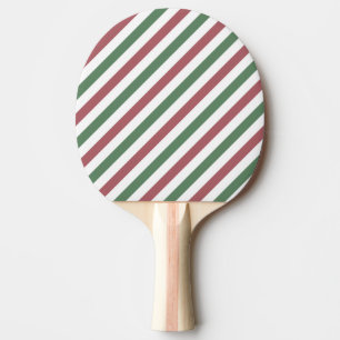 Customisable Christmas Stripes Ping Pong Paddle
