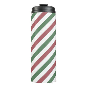 Customisable Christmas Stripes Thermal Tumbler