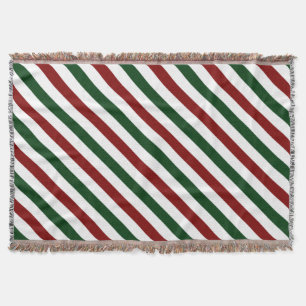 Customisable Christmas Stripes Throw Blanket