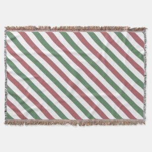 Customisable Christmas Stripes Throw Blanket
