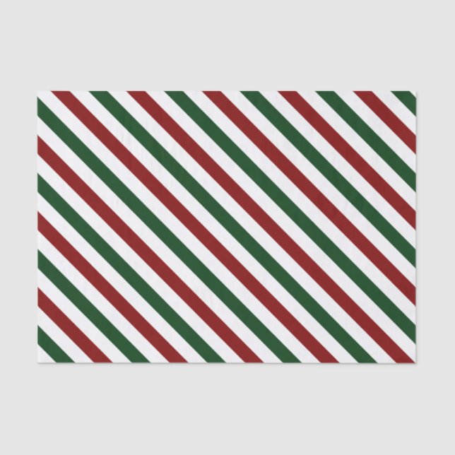 Customisable Christmas Stripes Tissue Paper (Front)