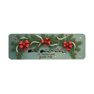 Customisable Christmas style Return Address Label