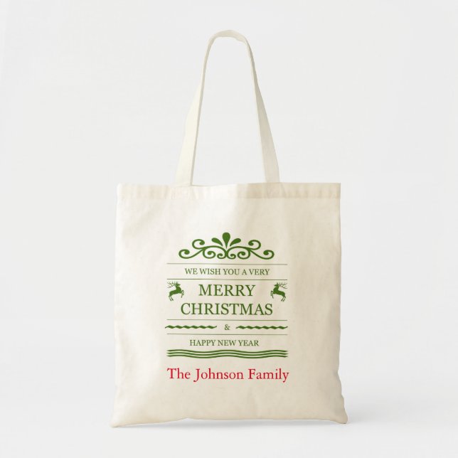 Customisable Christmas  Tote Bag (Front)