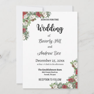 Customisable Christmas Wedding Invitation