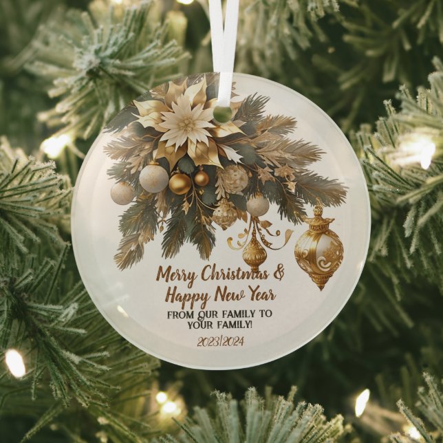 Customisable Christmas wish Glass Tree Decoration (Insitu)