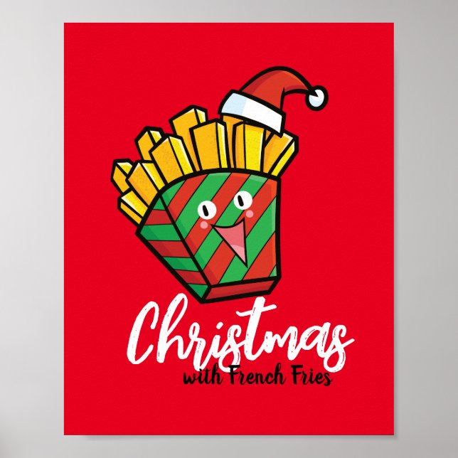 Customisable Christmas with french fries Poster (Front)
