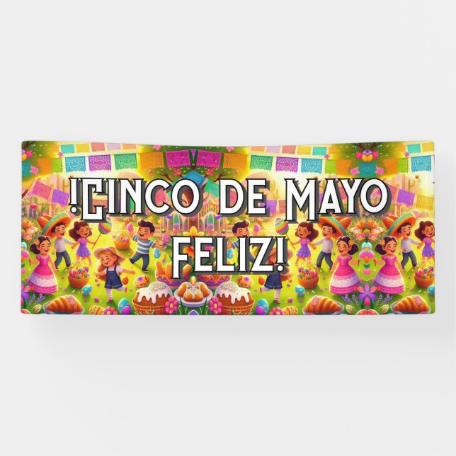 Customisable ¡Cinco de Mayo Fleliz!   Banner (Horizontal)