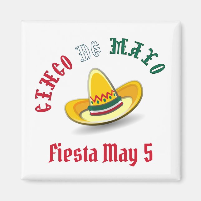 Customisable Cinco de Mayo May 5 Fiesta Magnet (Front)