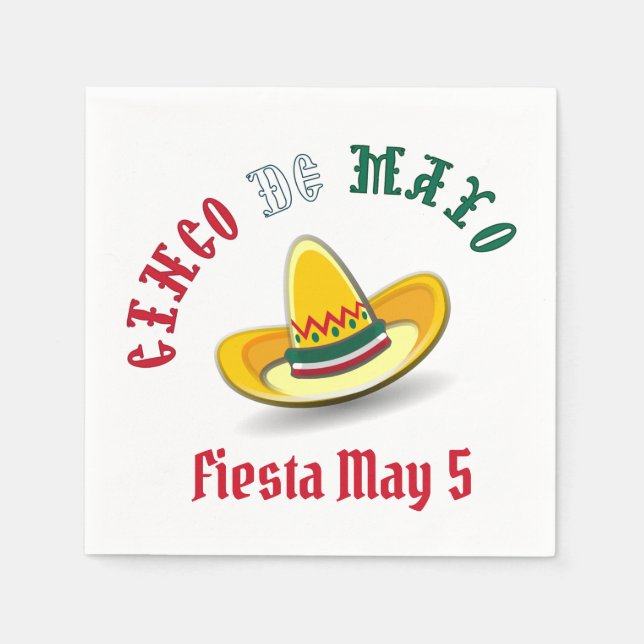 Customisable Cinco de Mayo May 5 Fiesta Napkin (Front)