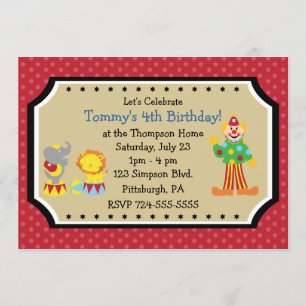 Customisable Circus Birthday Party Invitation