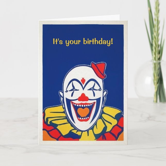 Customisable Circus Clown Greeting Card (Front)