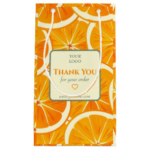 Customisable Citrus Business Thank You  Small Gift Bag