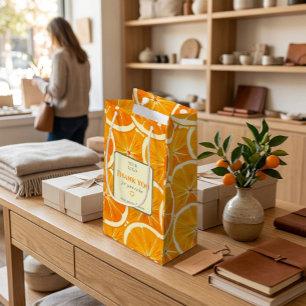 Customisable Citrus Business Thank You  Small Gift Bag