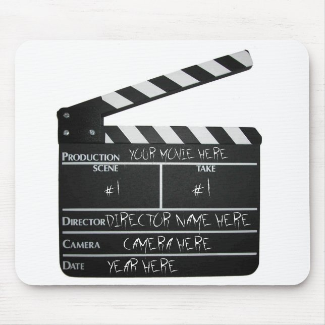 Customisable Clapboard Slate movie filmmaker film Mouse Pad (Front)