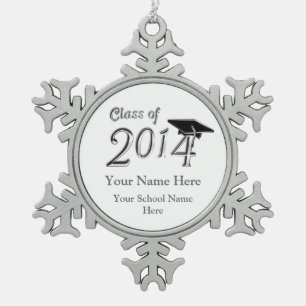 Customisable Class of 2014 Snowflake Pewter Christmas Ornament