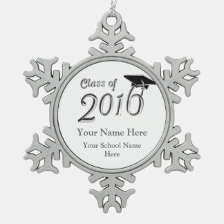 Customisable Class of 2016 Snowflake Pewter Christmas Ornament