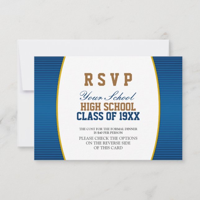 Customisable Class Reunion RSVP Card (Front)