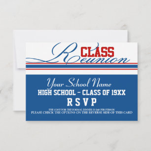 Customisable Class Reunion RSVP Card