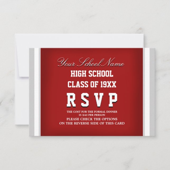 Customisable Class Reunion RSVP Card (Front)