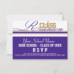Customisable Class Reunion RSVP Card