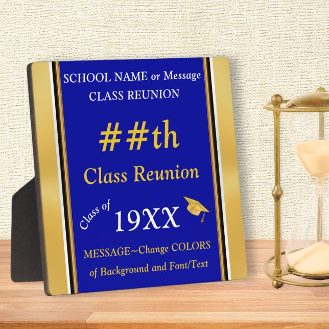 Customisable, Class Reunion Sign for Table Plaque (Class reunion sign. Center place ideas for class reunion or personalized class reunion award, prize.)
