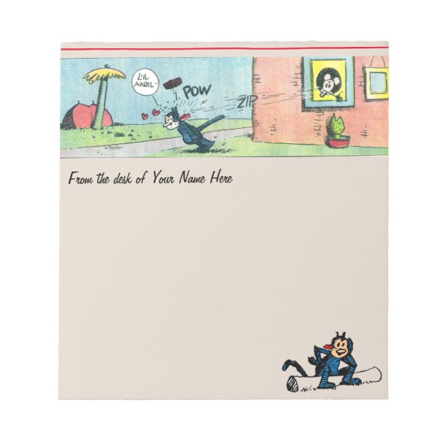 Customisable Classic Cartoon Notepad (w/Your Name) (Front)