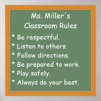 Customisable Classroom Rules Poster