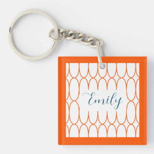 Customisable classy orange keychain