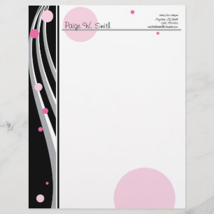 Customisable Classy Pink Black Grey letterhead Design