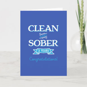 Customisable Clean and SoberSobriety Birthday Card