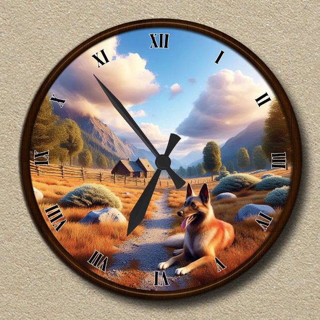 Customisable Clock with a Belgian Malinois (Creator Uploaded)