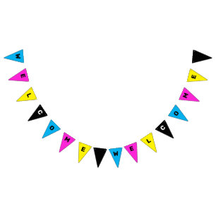 Customisable CMYK Welcome Bunting