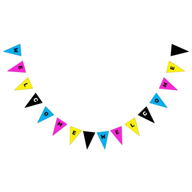 Customisable CMYK Welcome Bunting (All)