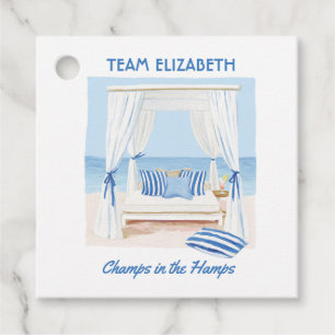 Customisable Coastal Chic Beach Club Bachelorette Favour Tags