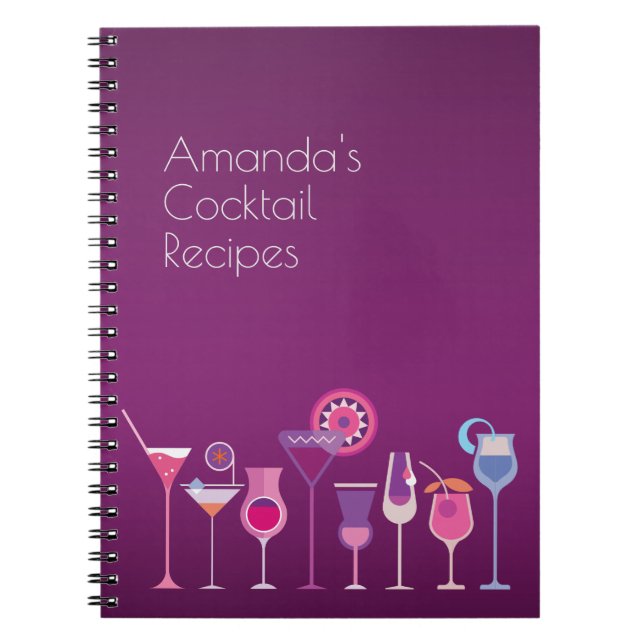 Customisable Cocktail Recipes Notebook (Front)