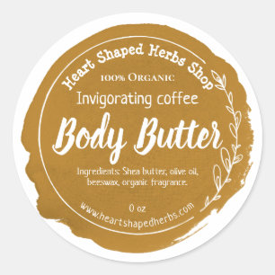 Customisable Coffee Body Butter Label Handmade