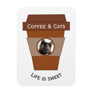 Customisable Coffee & Cats - Life is Sweet Magnet