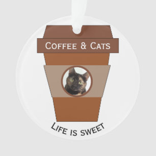 Customisable Coffee & Cats - Life is Sweet Ornament