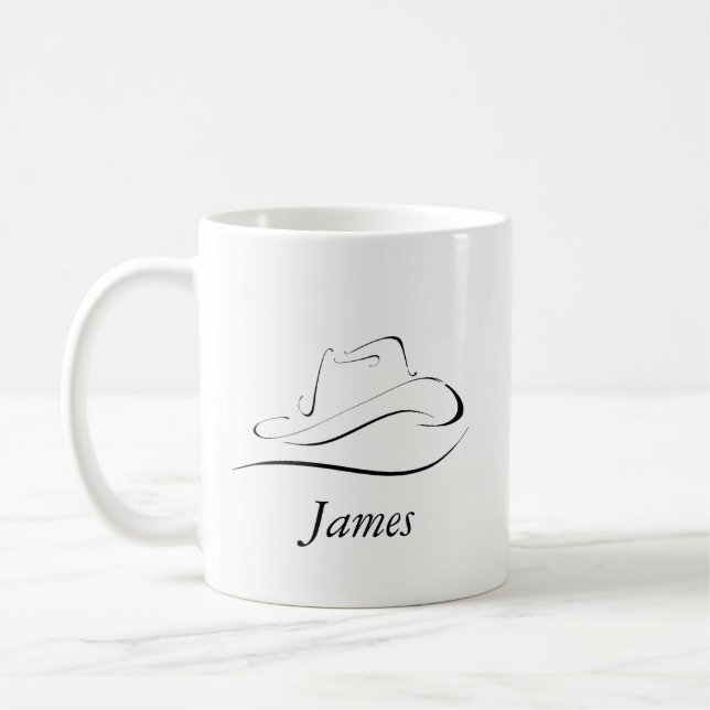 Customisable Coffee Mug With Cowboy Hat (Left)