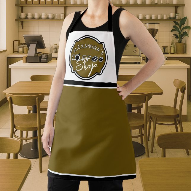 Customisable coffee shop home/business logo apron (Creator Uploaded)