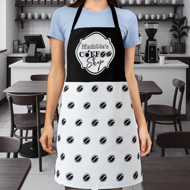 Customisable coffee shop logo for business / home apron (Creator Uploaded)