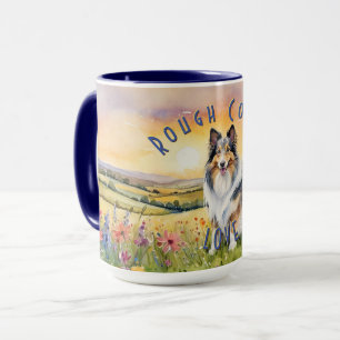 Customisable Collie Love Mug, Personalise Your Sip Mug