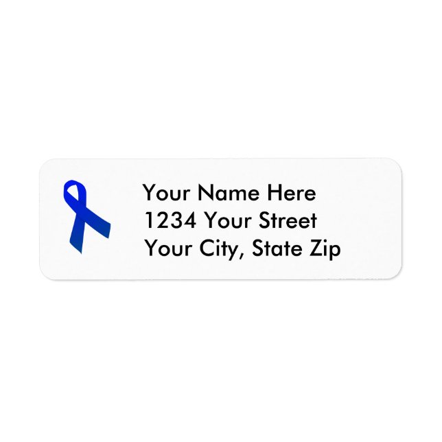 Customisable Colon Cancer Awareness Address Label Return Address Label (Front)
