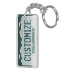 Customisable Colorado license plate keychain