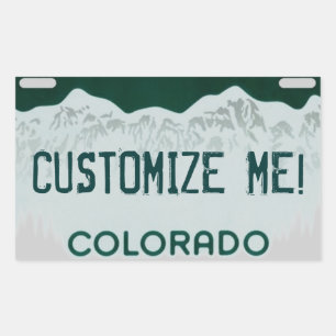 Customisable Colorado license plate stickers