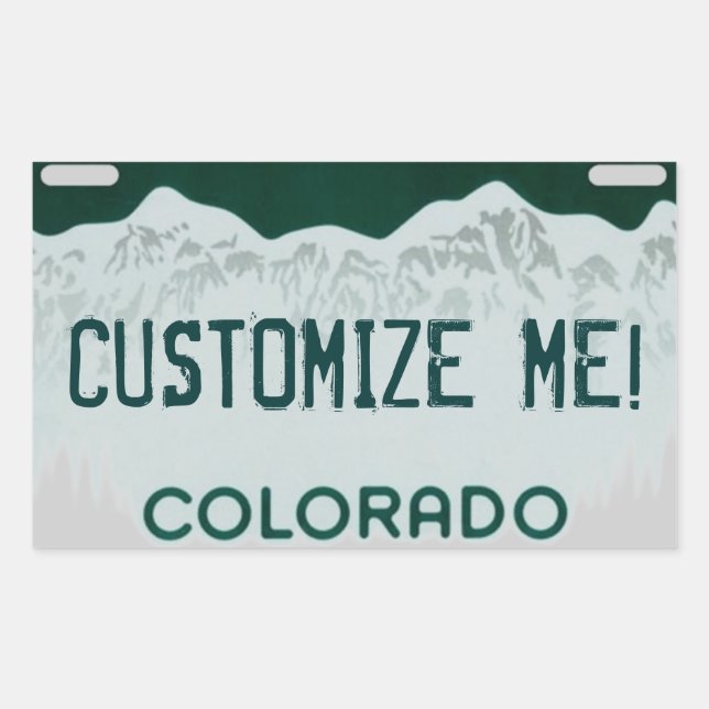 Customisable Colorado license plate stickers (Front)