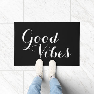 Customisable Colour And Text Good Vibes Happy Doormat
