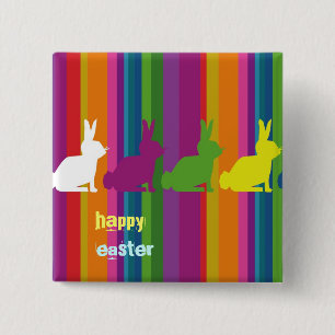 Customisable: Colour bunnies 15 Cm Square Badge